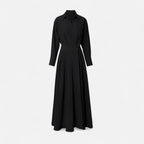 Aveline - Women's Cotton-Blend Long Shirt-Dress with Polo Collar, Knee-Length 0