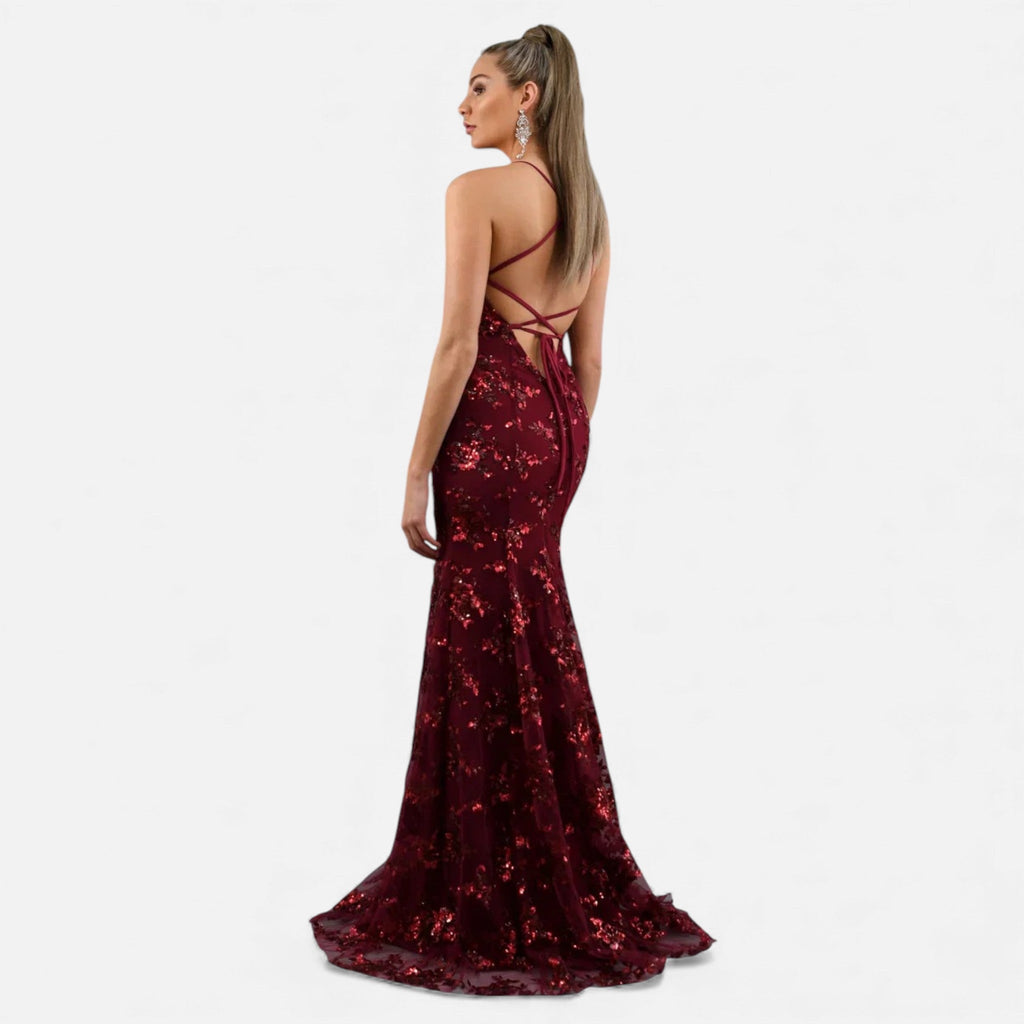 Aveline - Women's Sequin Maxi Dress for Formal Events, Elegant Fitted Gown 4