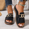Chic Orthopedic Black Wedge Sandals for Women - All-Day Comfort Wedge Heels 0