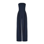 Chic Strapless Black Jumpsuit Women - High Waisted Wide Leg with Pockets 1