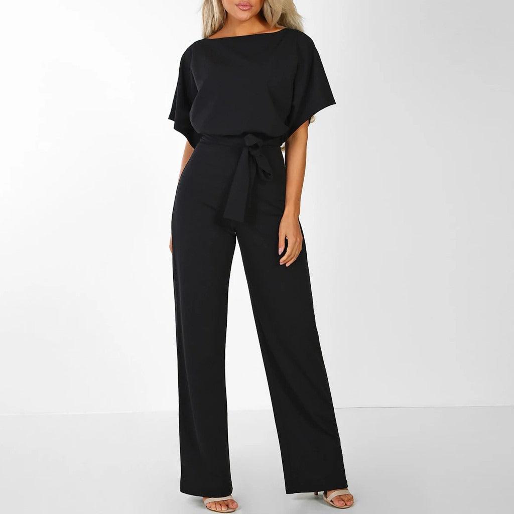 Chic Women's Set - Two-Piece Tie Waist Wide Leg Outfit for Effortless Style 2
