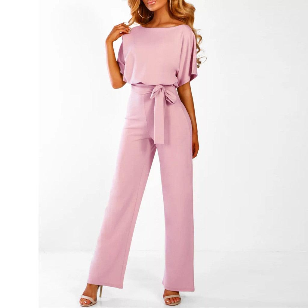 Chic Women's Set - Two-Piece Tie Waist Wide Leg Outfit for Effortless Style 6