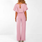 Chic Women's Set - Two-Piece Tie Waist Wide Leg Outfit for Effortless Style 7