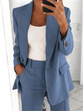 Chic Women's Suit - Relaxed Fit Blazer and Trousers Set for Effortless Style 0