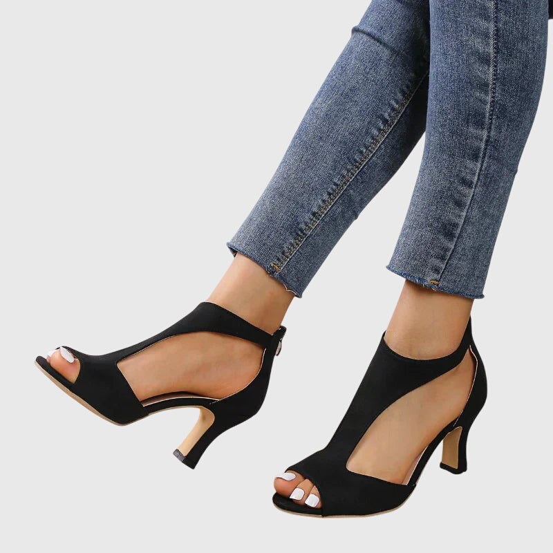 Delfina - Women's Black Heels with Orthopedic Support for All-Day Comfort 7