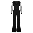 Elegant Black Jumpsuit Women - Long Sleeve Wide Leg Design for Versatile Style 2