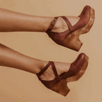 Elegant Black Wedge Heels for Women - Closed Toe with Adjustable Ankle Strap 1