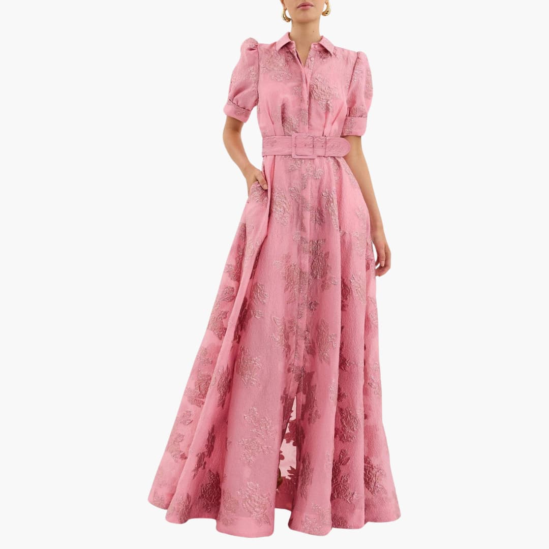 Elegant Floral Summer Dress for Women - Puff Sleeves & Tailored Fit 0