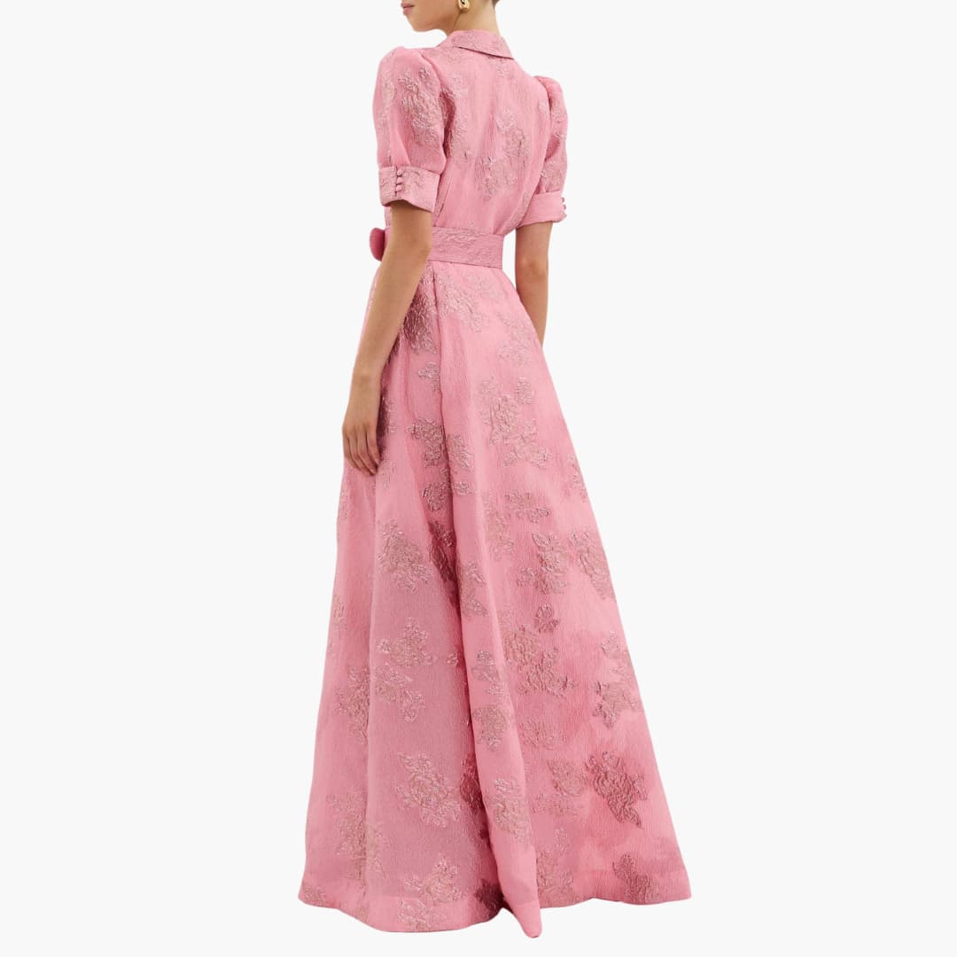 Elegant Floral Summer Dress for Women - Puff Sleeves & Tailored Fit 3