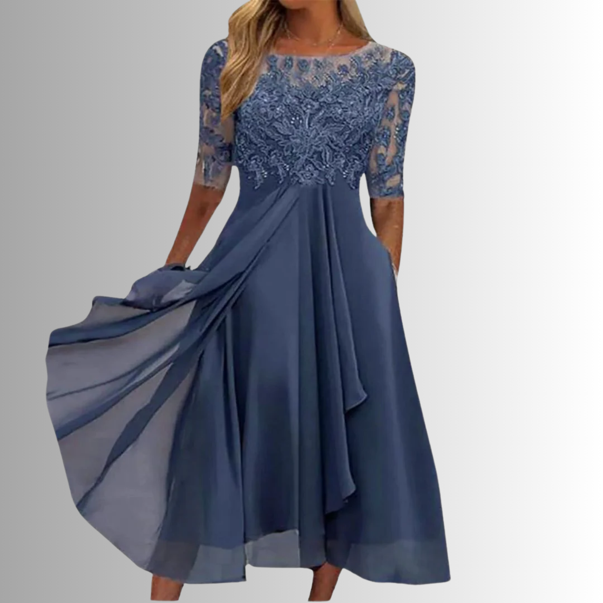 Elegant Lace Women's Dress - Timeless Wedding Guest & Formal Cocktail Attire 0