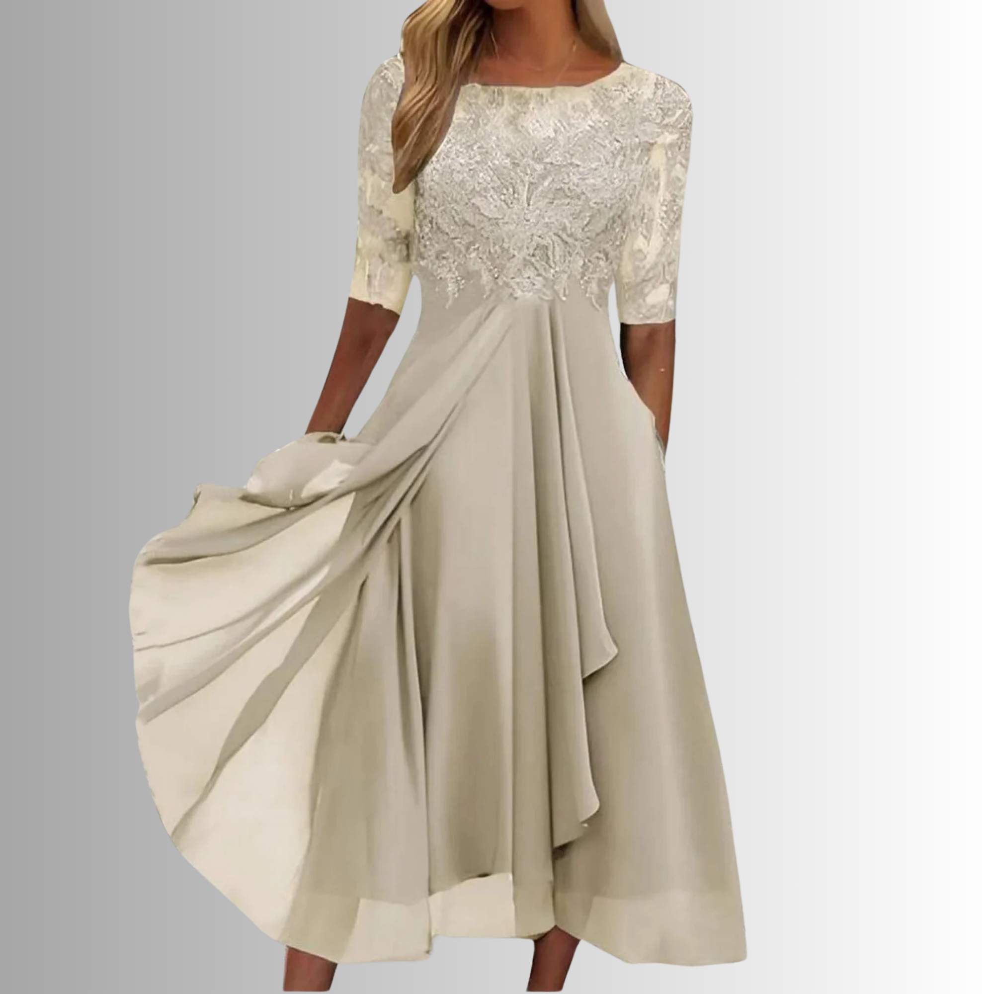Elegant Lace Women's Dress - Timeless Wedding Guest & Formal Cocktail Attire 2