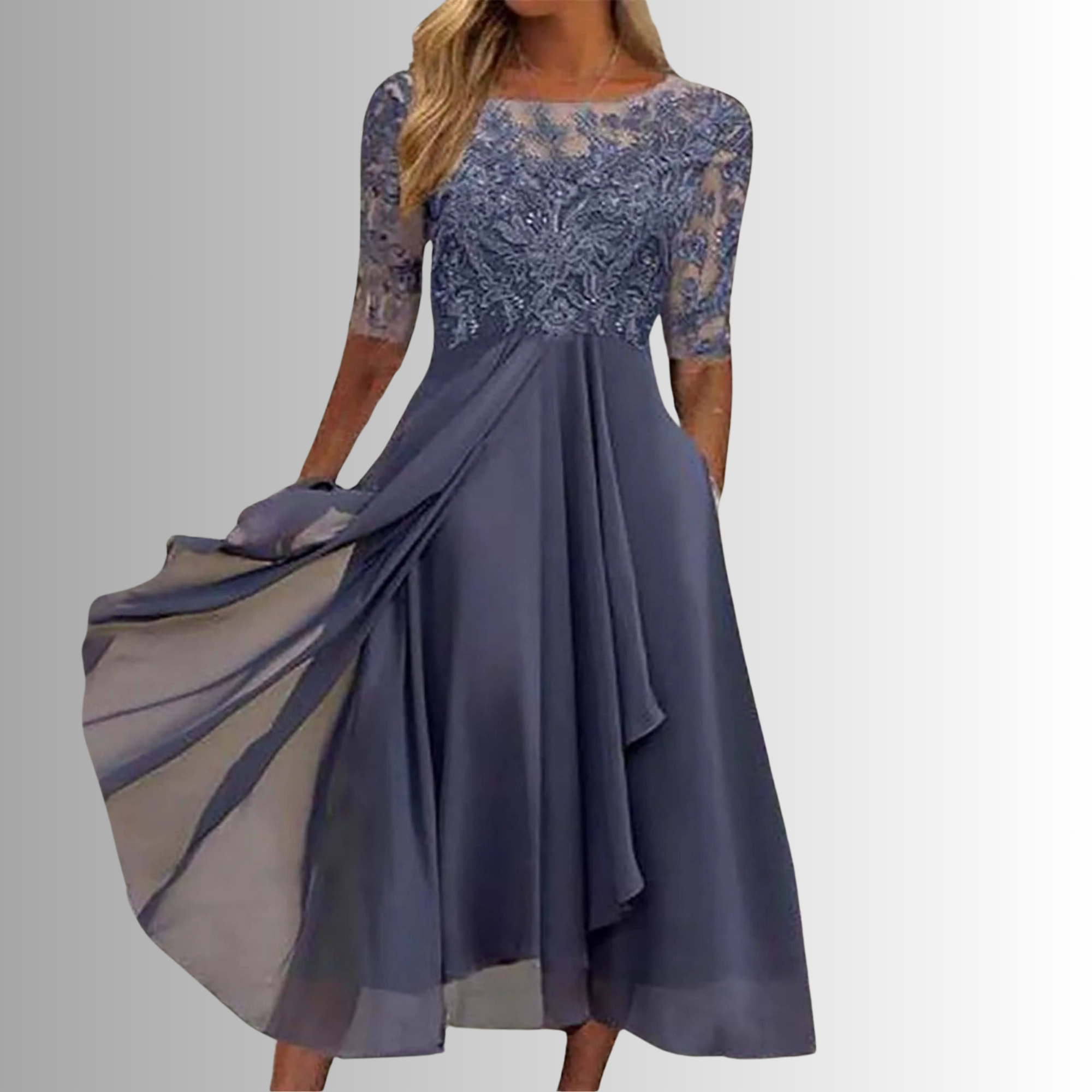 Elegant Lace Women's Dress - Timeless Wedding Guest & Formal Cocktail Attire 4