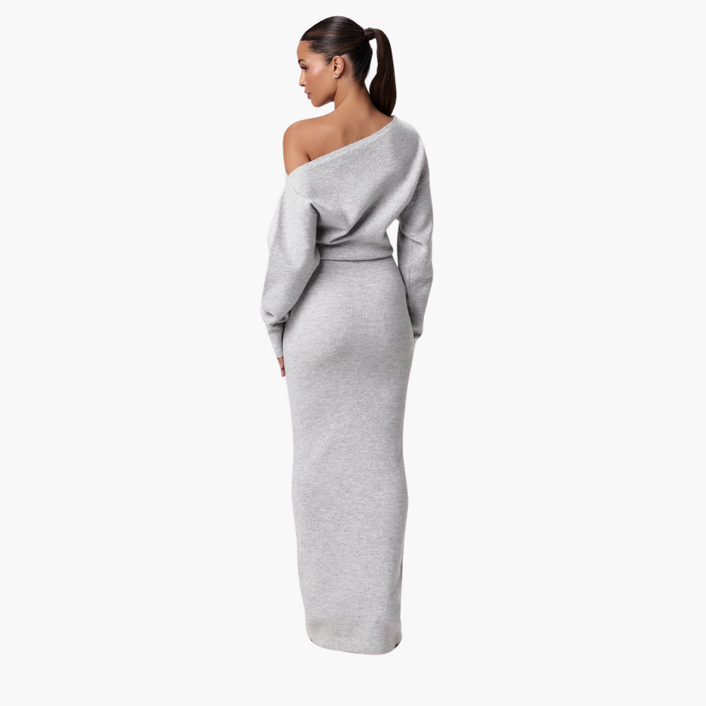 Elegant Off-Shoulder Women's Dress - Flattering Knit Cocktail & Formal Style 5