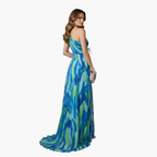 Elegant One Shoulder Maxi Dress for Women - Vibrant Print & Flowing Silhouette 3