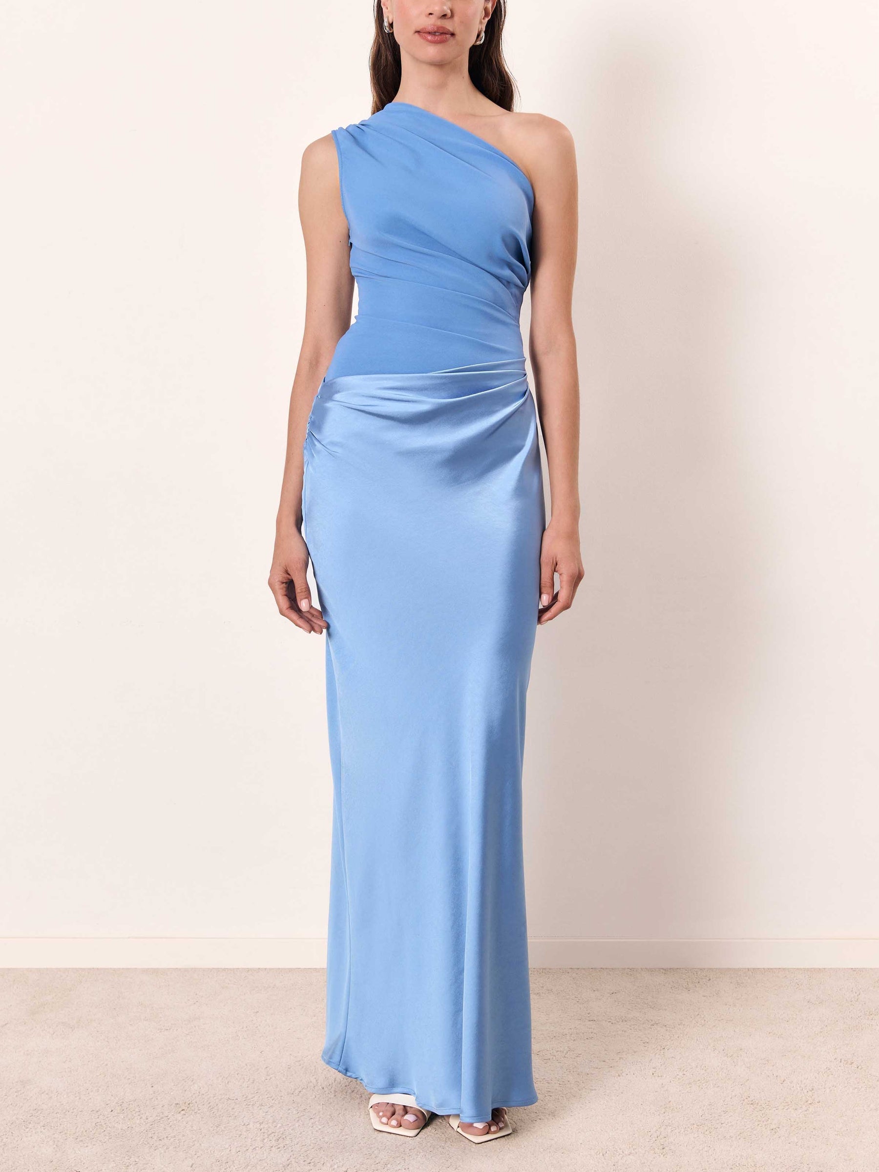 Elegant One Shoulder Pleated Maxi Dress for Women - Floor-Length Long Dress 8