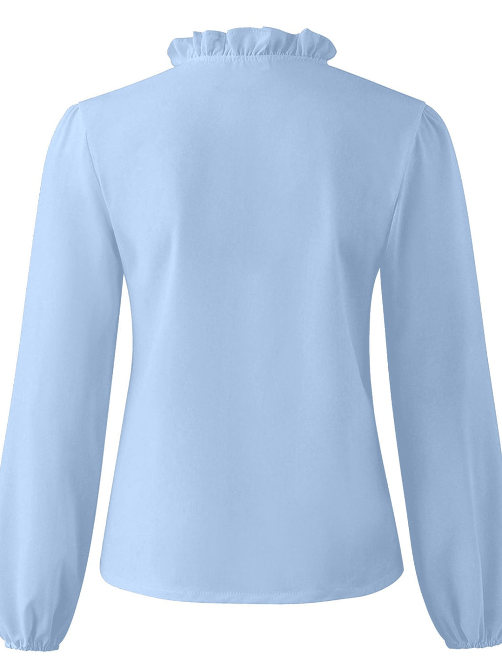 Elegant Ruffled V-Neck Long Sleeve Blouse for Women - 100% Polyester Top 4