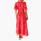 Elegant V-Neck Maxi Dress with Puff Sleeves for Women - Summer Formal Dresses 2