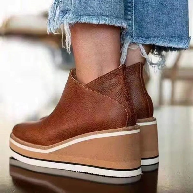 Elegant Waterproof Women's Boots with Side Zipper for All-Day Comfort 4