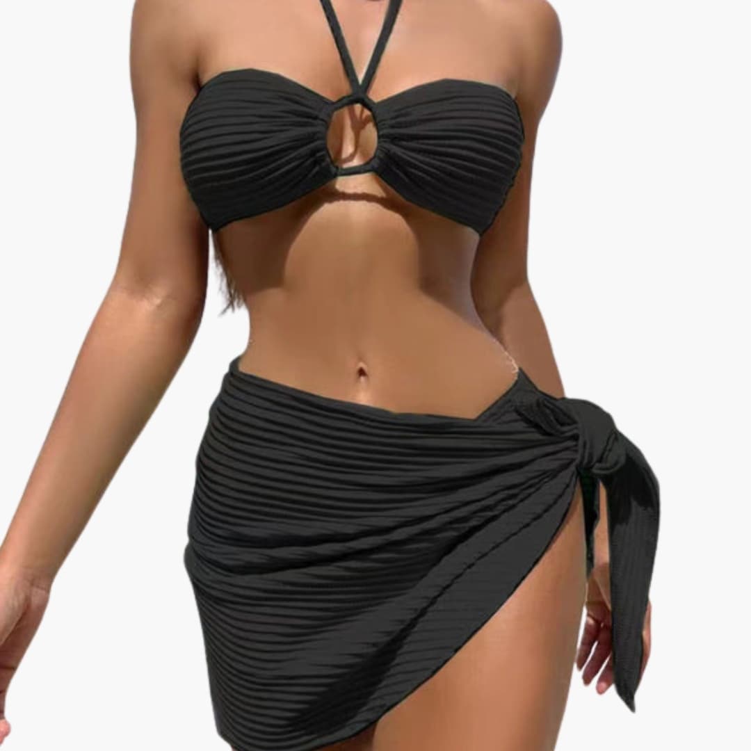Elegant Women's Bikini Set - Three-Piece with Adjustable Top & Cut Bottom 5
