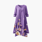 Elegant Women's Long Sleeve A-line Dress with Side Pockets - Formal Dresses 1