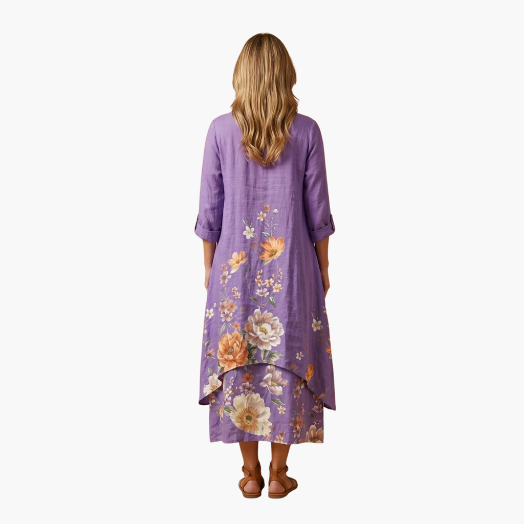 Elegant Women's Long Sleeve A-line Dress with Side Pockets - Formal Dresses 5