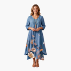 Elegant Women's Long Sleeve A-line Dress with Side Pockets - Formal Dresses 7