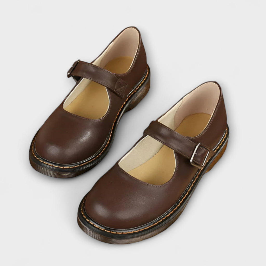 Elegant Women's Mary Jane Shoes with Adjustable Buckle Strap - Comfortable Flat Sole 0