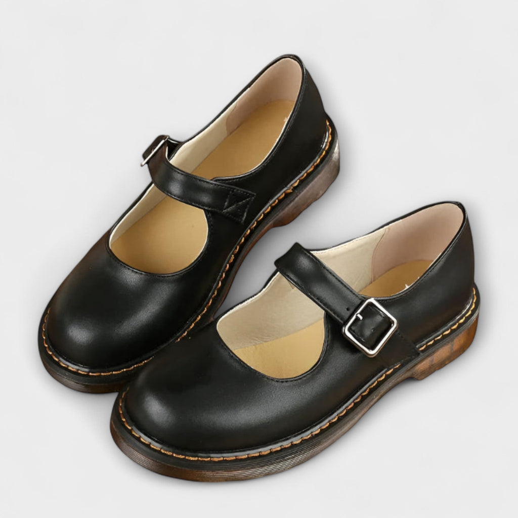 Elegant Women's Mary Jane Shoes with Adjustable Buckle Strap - Comfortable Flat Sole 1
