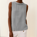 Elevated Women's Tank Top - Sleeveless Roll Collar Blouse for Summer Style 0