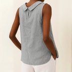 Elevated Women's Tank Top - Sleeveless Roll Collar Blouse for Summer Style 1