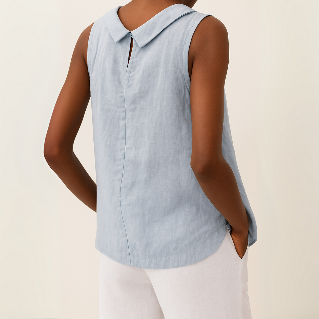 Elevated Women's Tank Top - Sleeveless Roll Collar Blouse for Summer Style 3