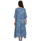 Floral Long Dress and Layered Cardigan Set for Women - Plus Size Summer Dresses 1