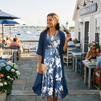 Floral Long Dress and Layered Cardigan Set for Women - Plus Size Summer Dresses 2