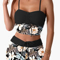 Floral Ruffle Bikini Set for Women - Adjustable Swim Shorts & Stretch Fabric 0