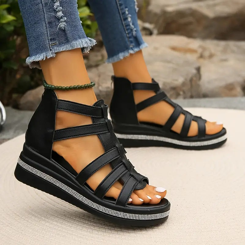 Hannah Comfort Sandals - Women's Rhinestone-Embellished Supportive Footwear 2