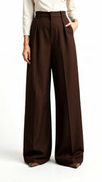 Hazel High-Rise Wide Leg Trousers - Tailored Palazzo Pants with Side Pockets 6