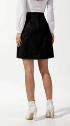 Hope - High-Waisted Suede-Effect Skirt with Button Closure & Front Slit 8