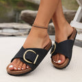 Juliette Women's Slippers - Comfortable Cork Slippers with Buckle Strap Design 0