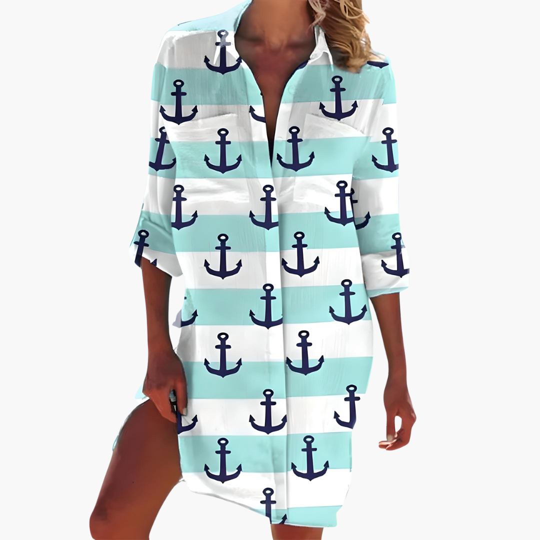 Lightweight Women's Summer Shirt Dress - Long Sleeves, Loose Fit, Knee-Length Plus Size Dresses 4