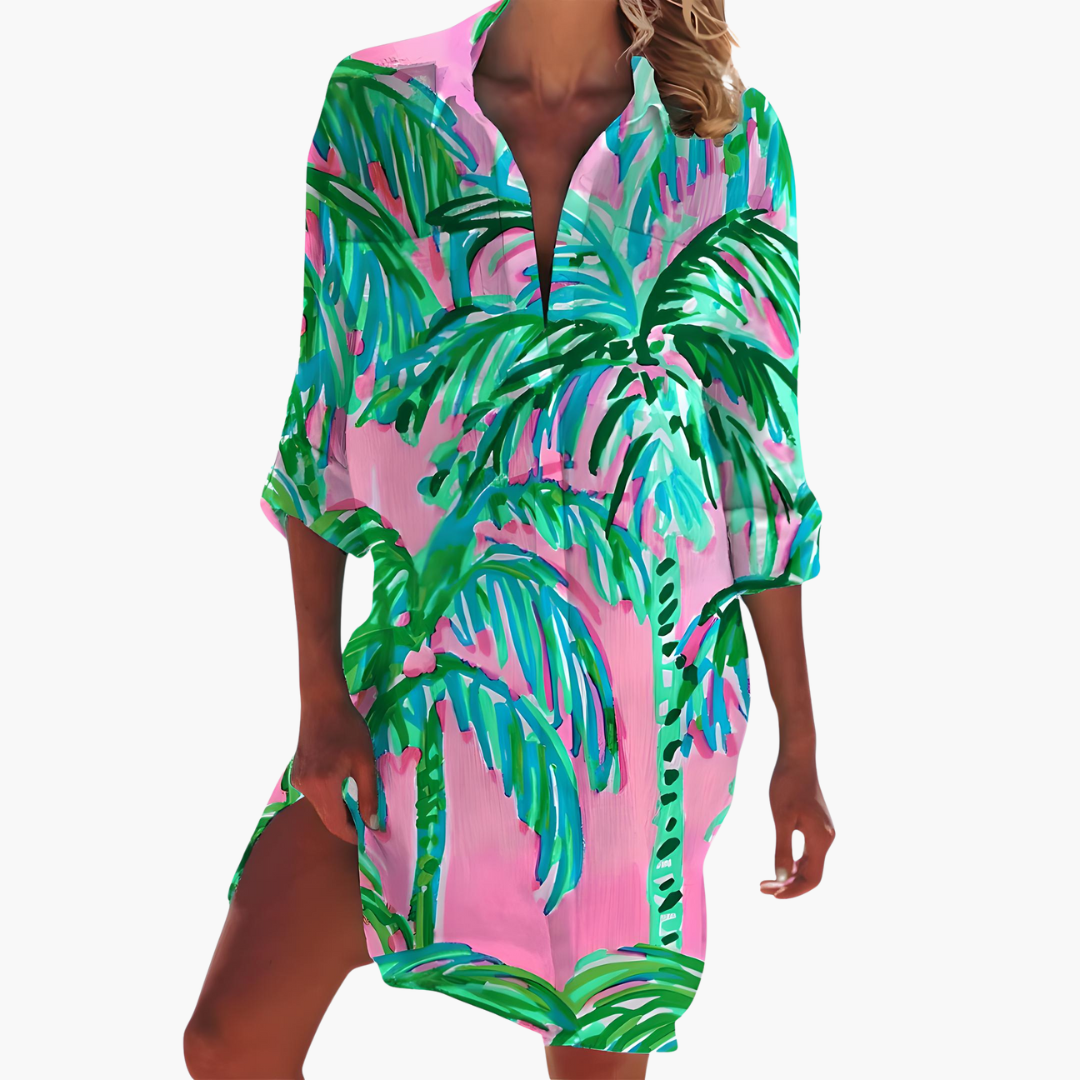 Lightweight Women's Summer Shirt Dress - Long Sleeves, Loose Fit, Knee-Length Plus Size Dresses 5