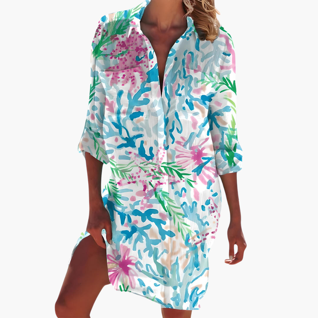 Lightweight Women's Summer Shirt Dress - Long Sleeves, Loose Fit, Knee-Length Plus Size Dresses 6