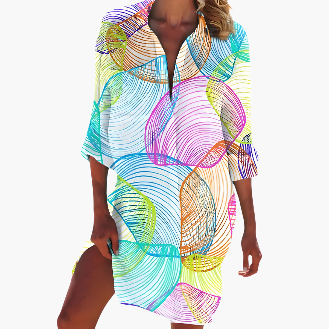 Lightweight Women's Summer Shirt Dress - Long Sleeves, Loose Fit, Knee-Length Plus Size Dresses 8