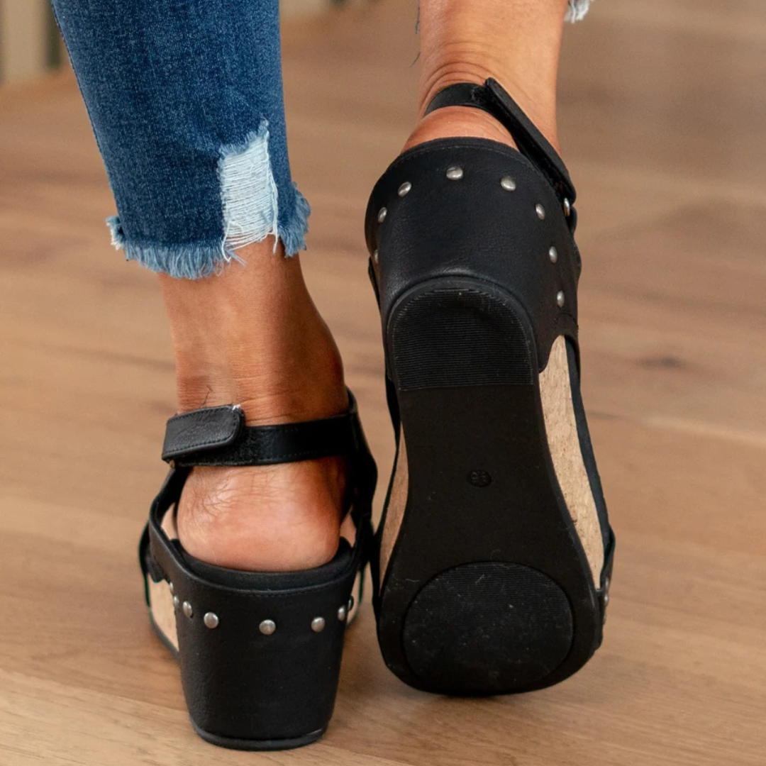 Linda - Comfortable Suede Wedge Sandals for Women with Supportive Wedge Heels 7