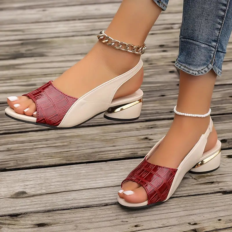 Melanie Women's Leather Comfort Sandals with Block Heel for Everyday Elegance 1