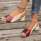 Melanie Women's Leather Comfort Sandals with Block Heel for Everyday Elegance 1