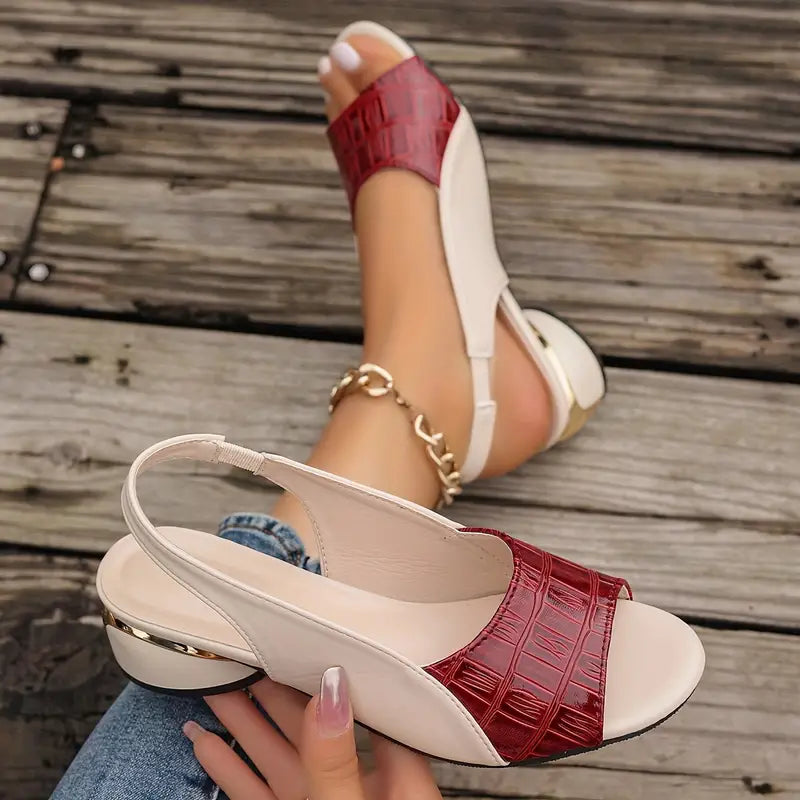 Melanie Women's Leather Comfort Sandals with Block Heel for Everyday Elegance 2
