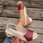 Melanie Women's Leather Comfort Sandals with Block Heel for Everyday Elegance 2