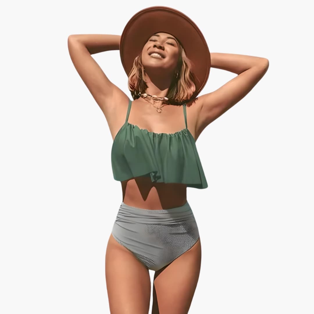 Stylish High-Waisted Ruffle Bikini Set for Women with Adjustable Straps 1