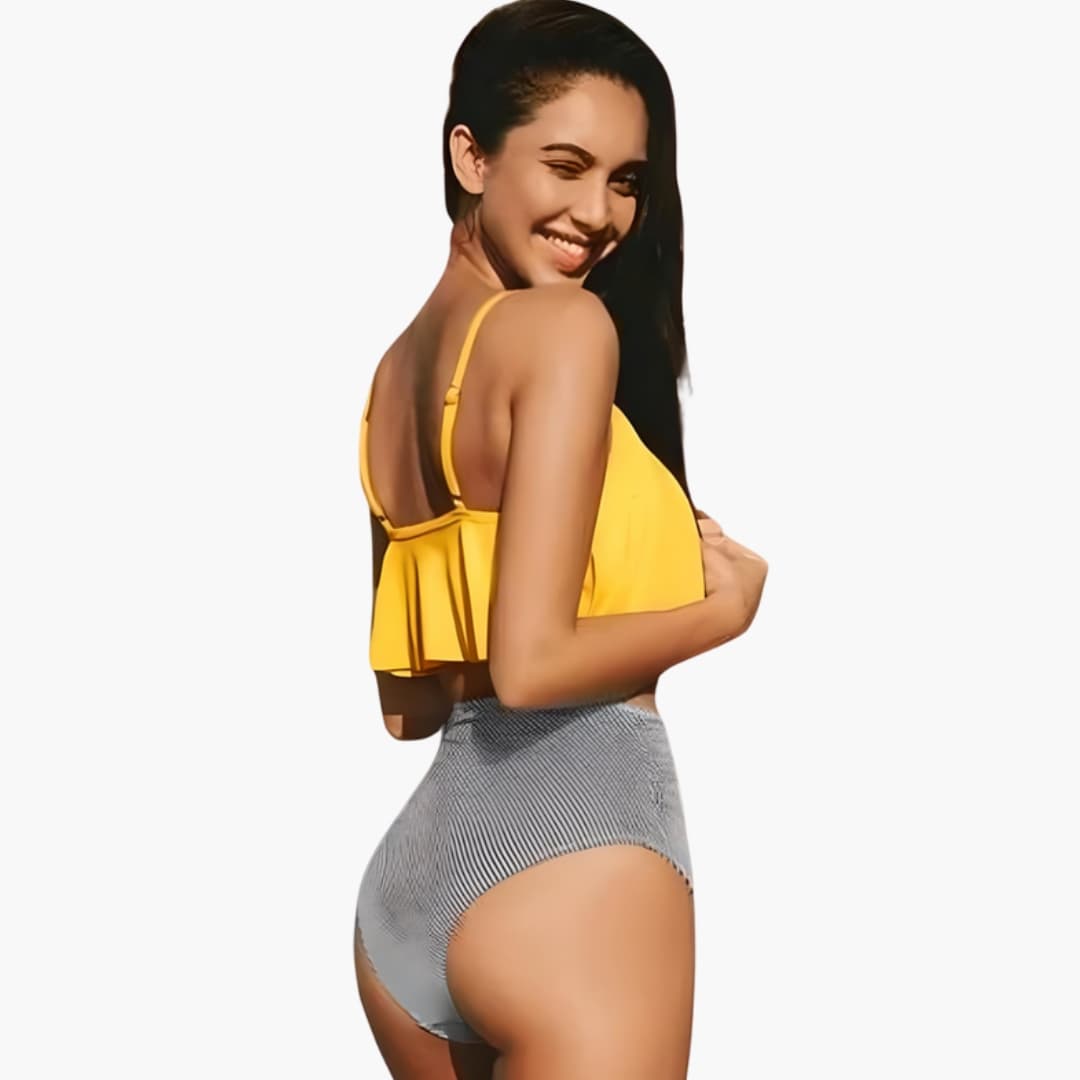 Stylish High-Waisted Ruffle Bikini Set for Women with Adjustable Straps 2