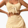 Stylish High Waisted Bikini Set for Women - 3-Piece Ruffle Swimwear 0